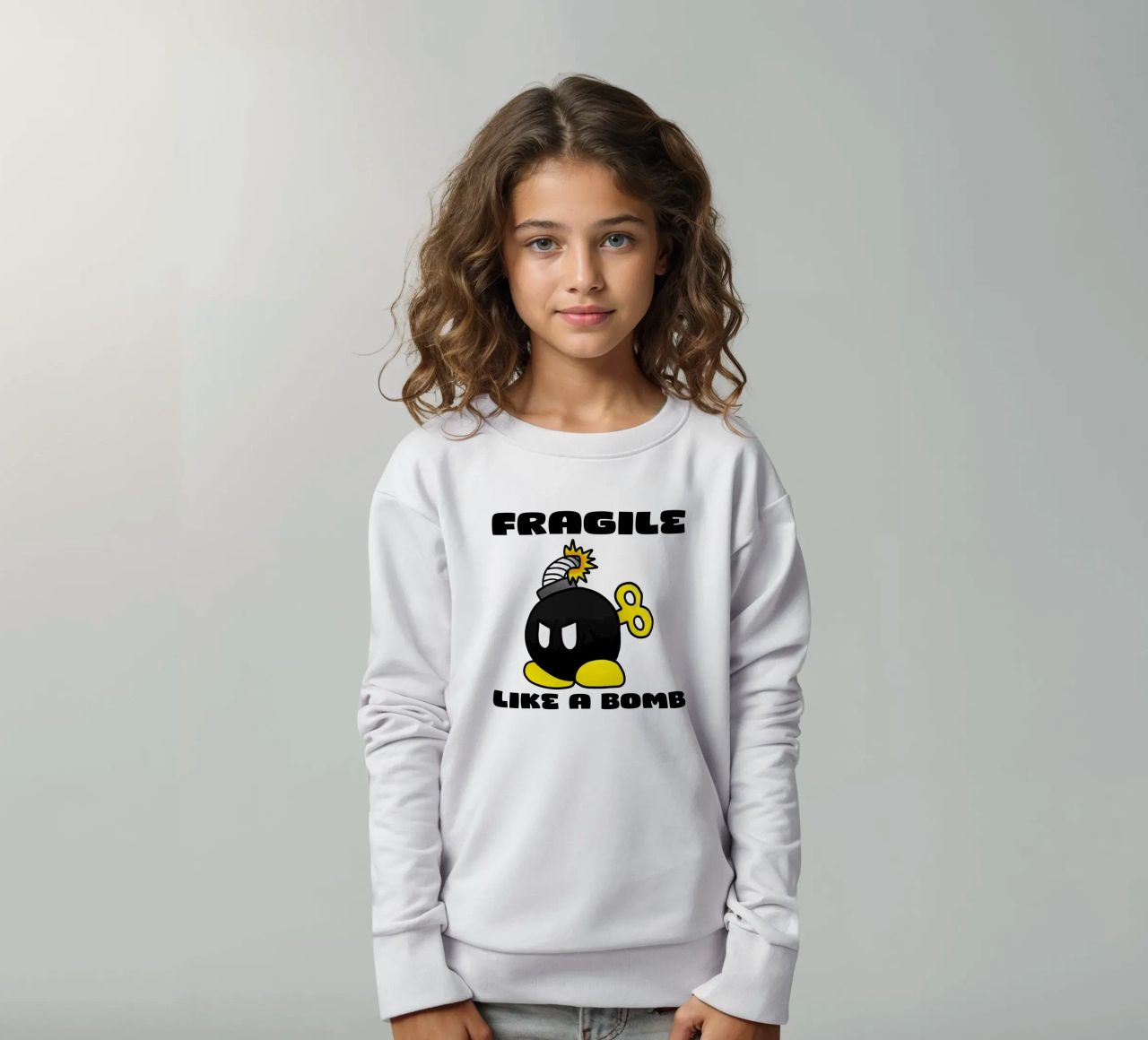 Fragile come una bomba felpa bambino da Loobs