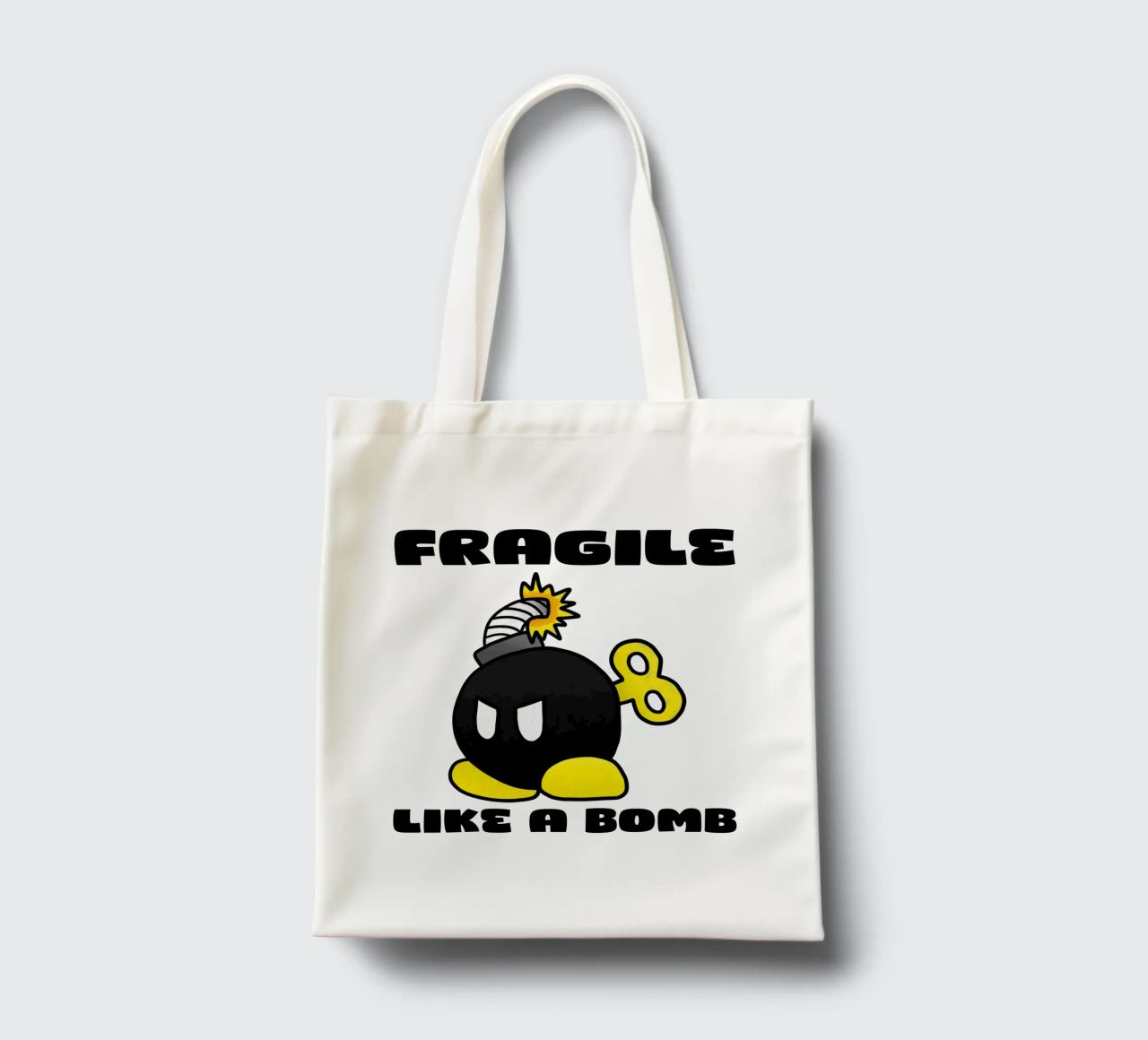 Fragile come una bomba borsa in juta da Loobs