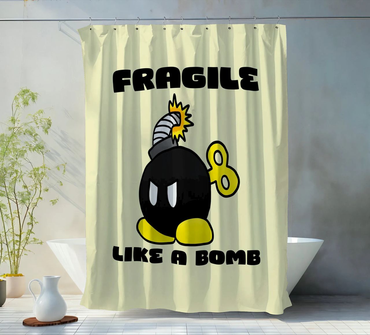 Fragile come una bomba tenda da doccia da Loobs