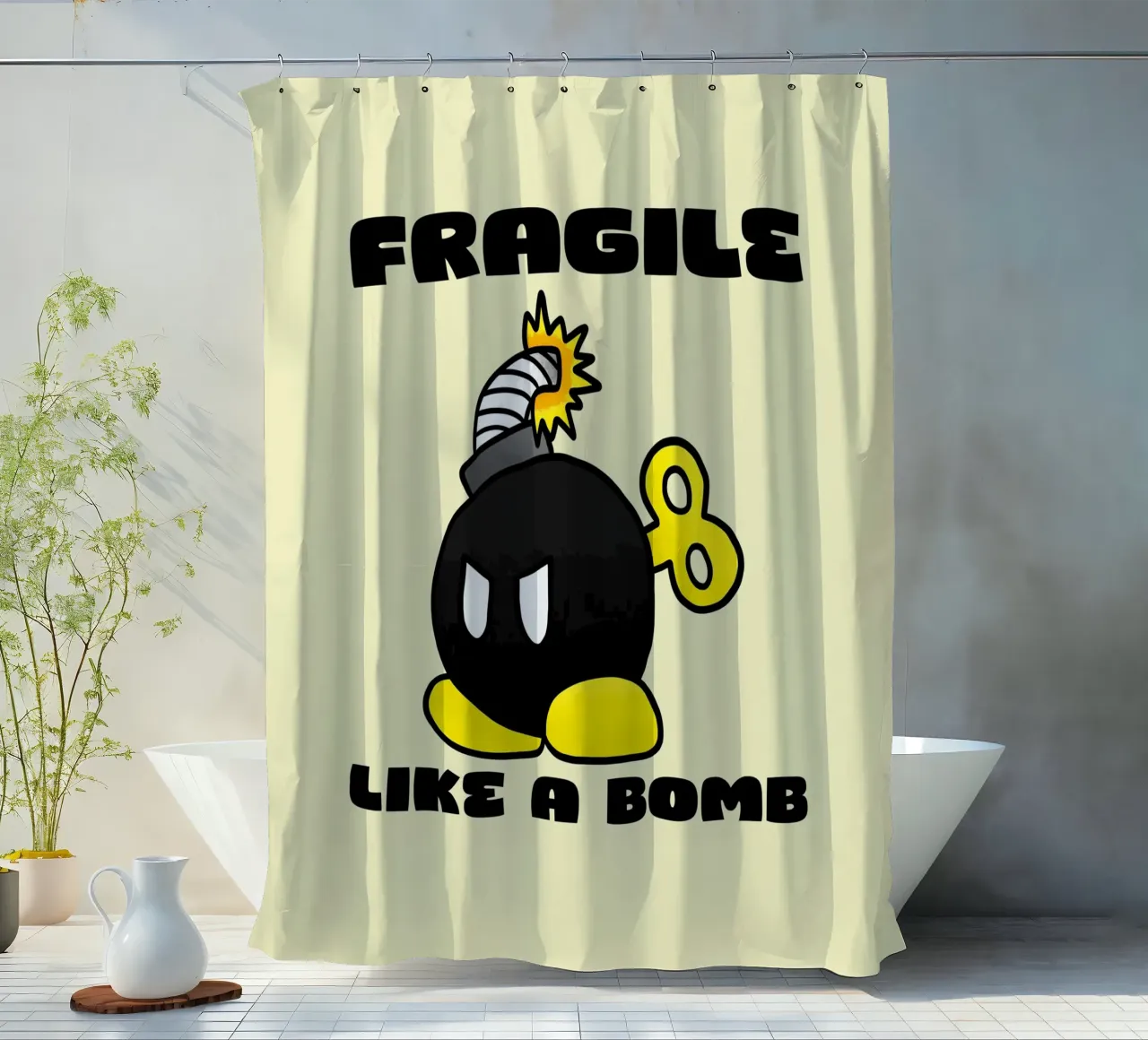 Fragile come una bomba tenda da doccia da Loobs