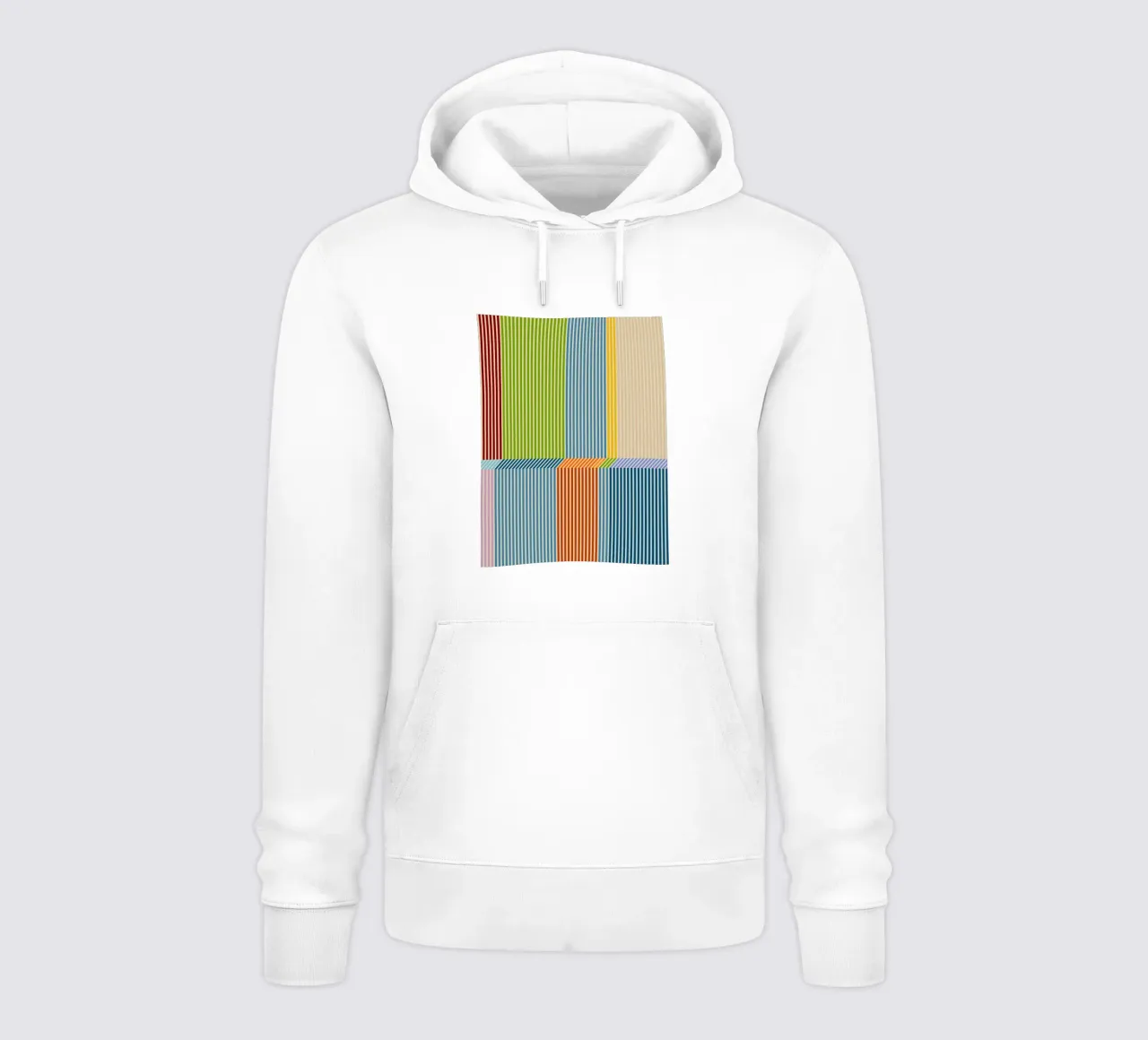 Bauhaus, motivo a strisce lineari 3D colorate 2 felpa con cappuccio da Dominique Vari Abstract