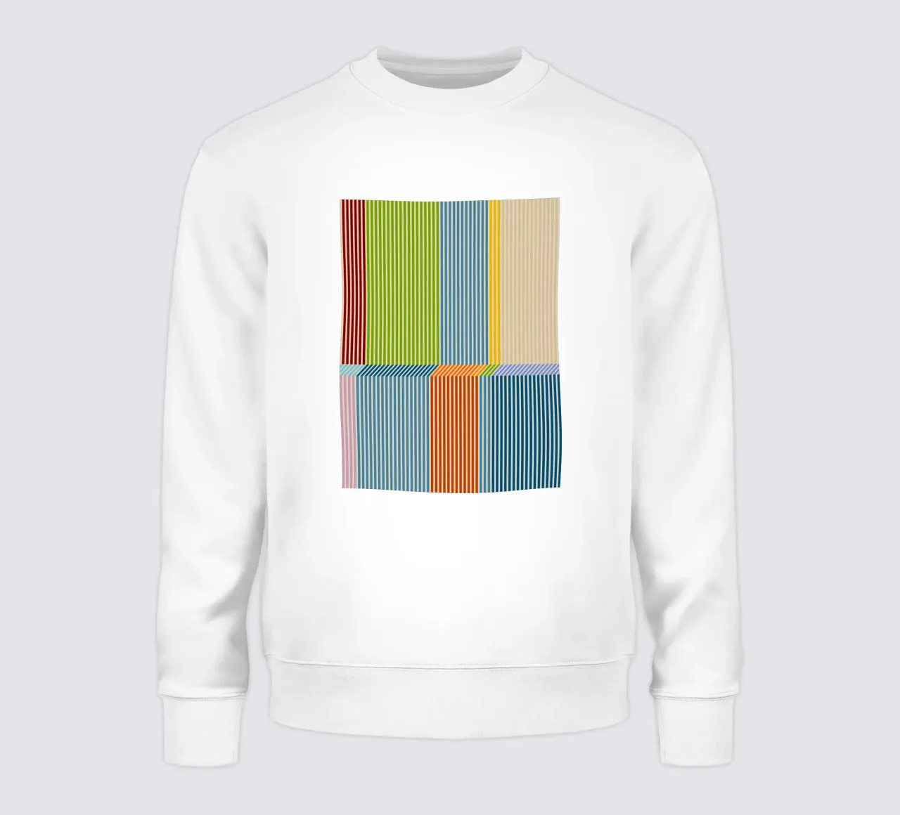 Bauhaus Buntes 3D-Linear-Streifen-Muster 2 Sweatshirt von Dominique Vari Abstract