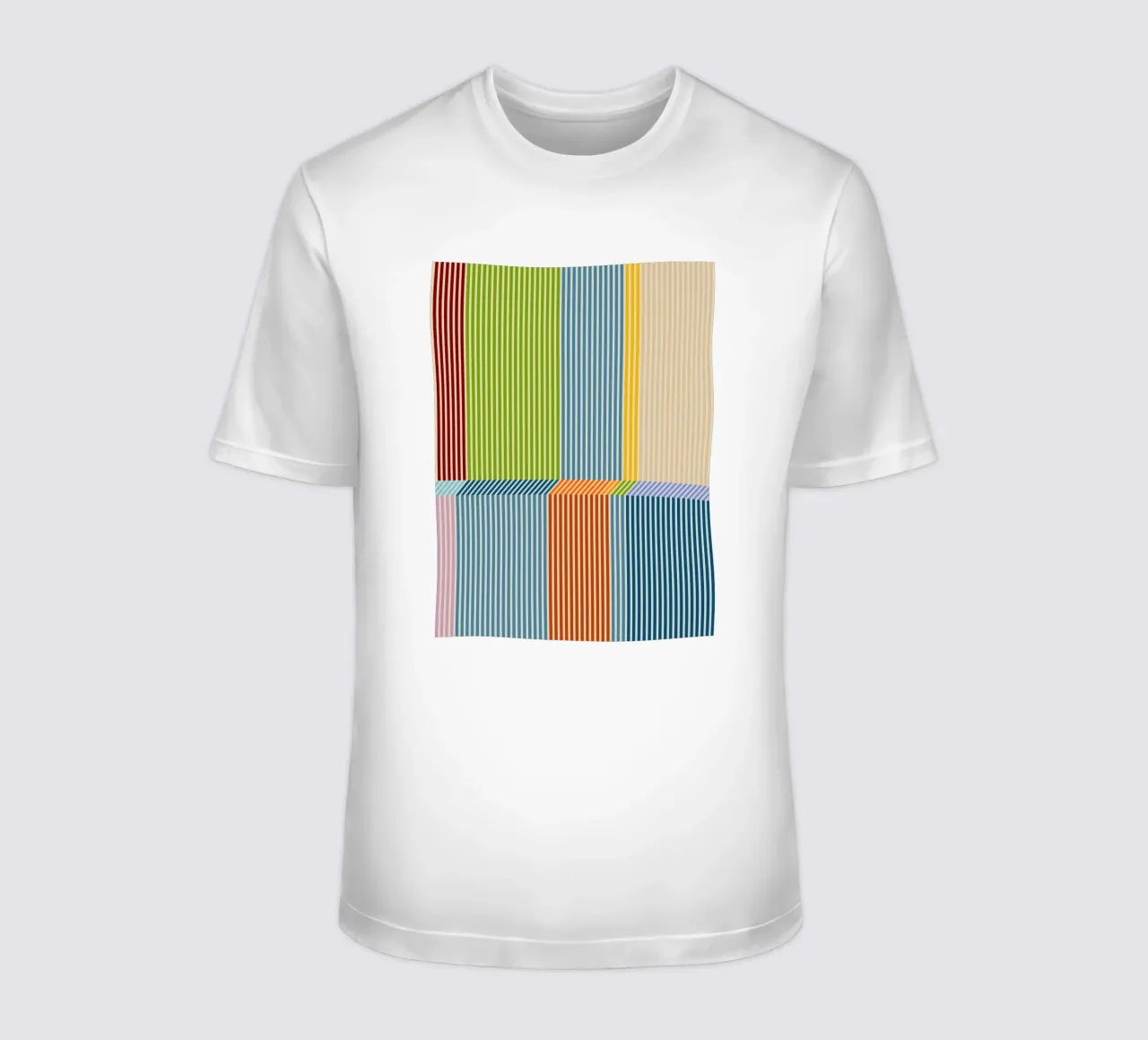 Bauhaus Colourful 3D Linear Stripe Pattern 2 t-shirt by Dominique Vari Abstract
