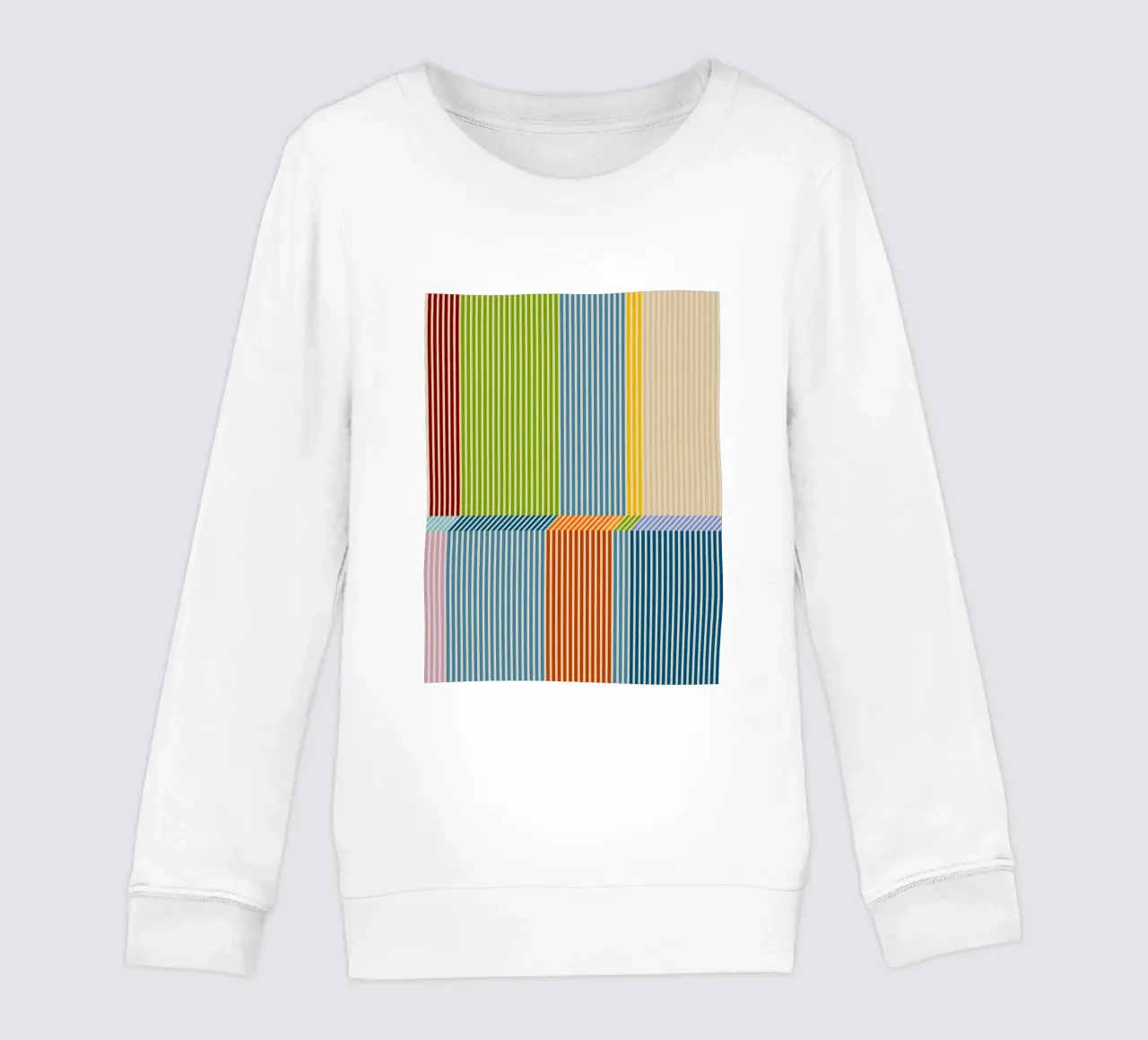 Bauhaus, motivo a strisce lineari 3D colorate 2 felpa bambino da Dominique Vari Abstract