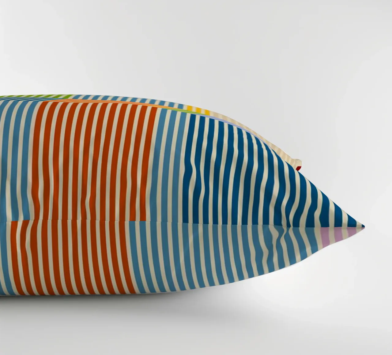 Bauhaus Colourful 3D Linear Stripe Pattern 2 decorative cushion by Dominique Vari Abstract