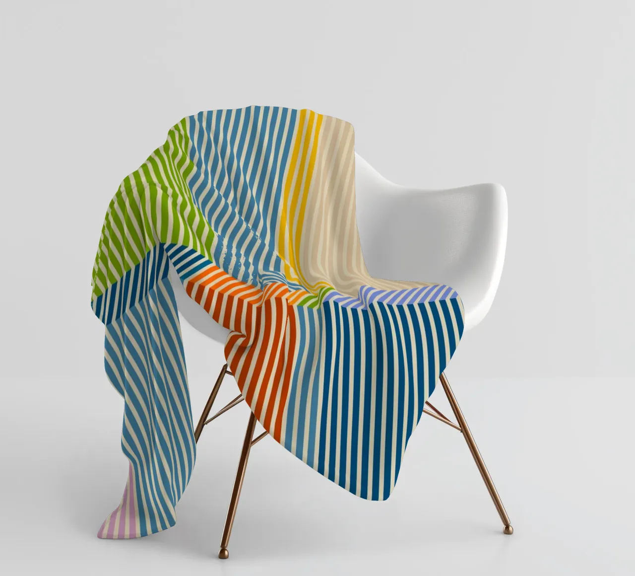 Bauhaus Colourful 3D Linear Stripe Pattern 2 fleece blanket by Dominique Vari Abstract