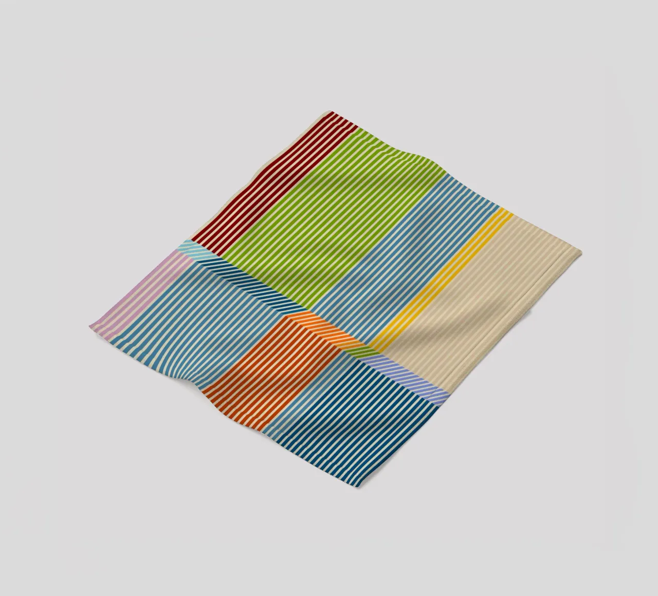 Bauhaus Colourful 3D Linear Stripe Pattern 2 fleece blanket by Dominique Vari Abstract