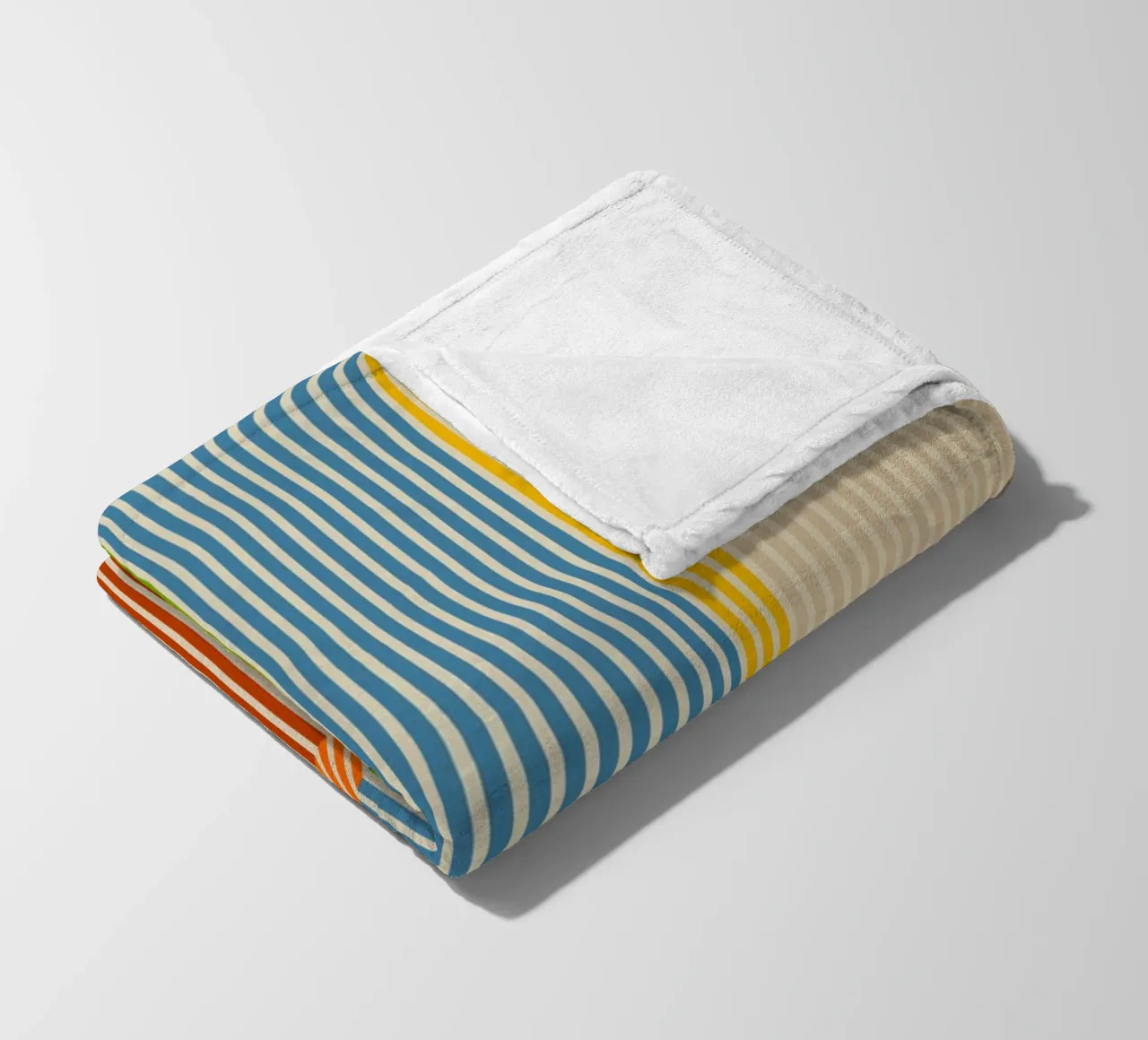 Bauhaus Colourful 3D Linear Stripe Pattern 2 fleece blanket by Dominique Vari Abstract