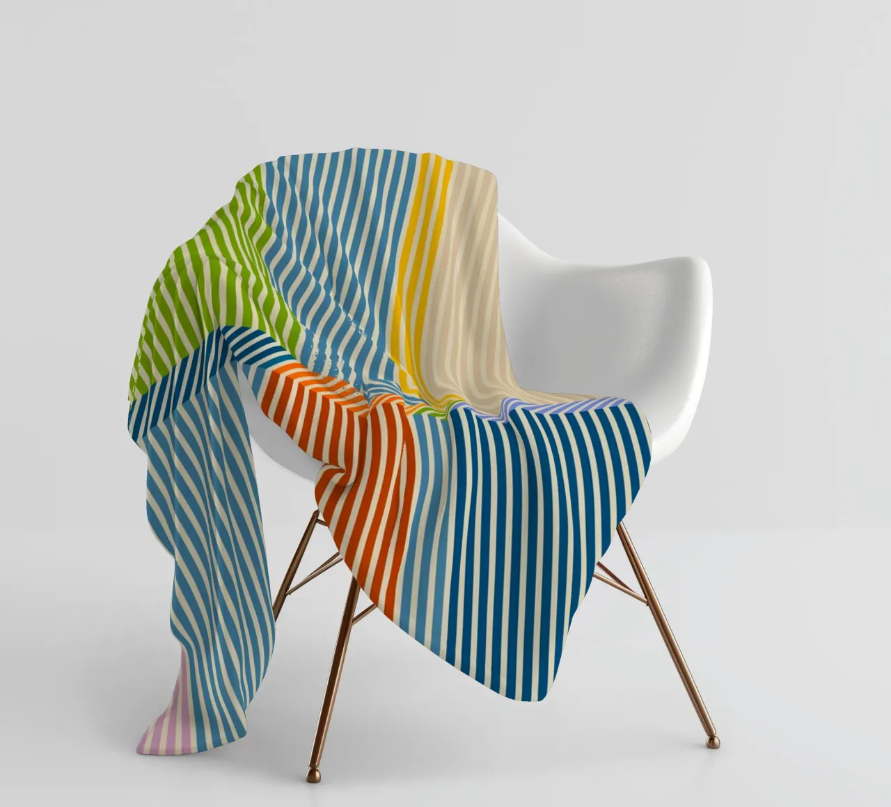 Bauhaus Colourful 3D Linear Stripe Pattern 2 fleece blanket by Dominique Vari Abstract