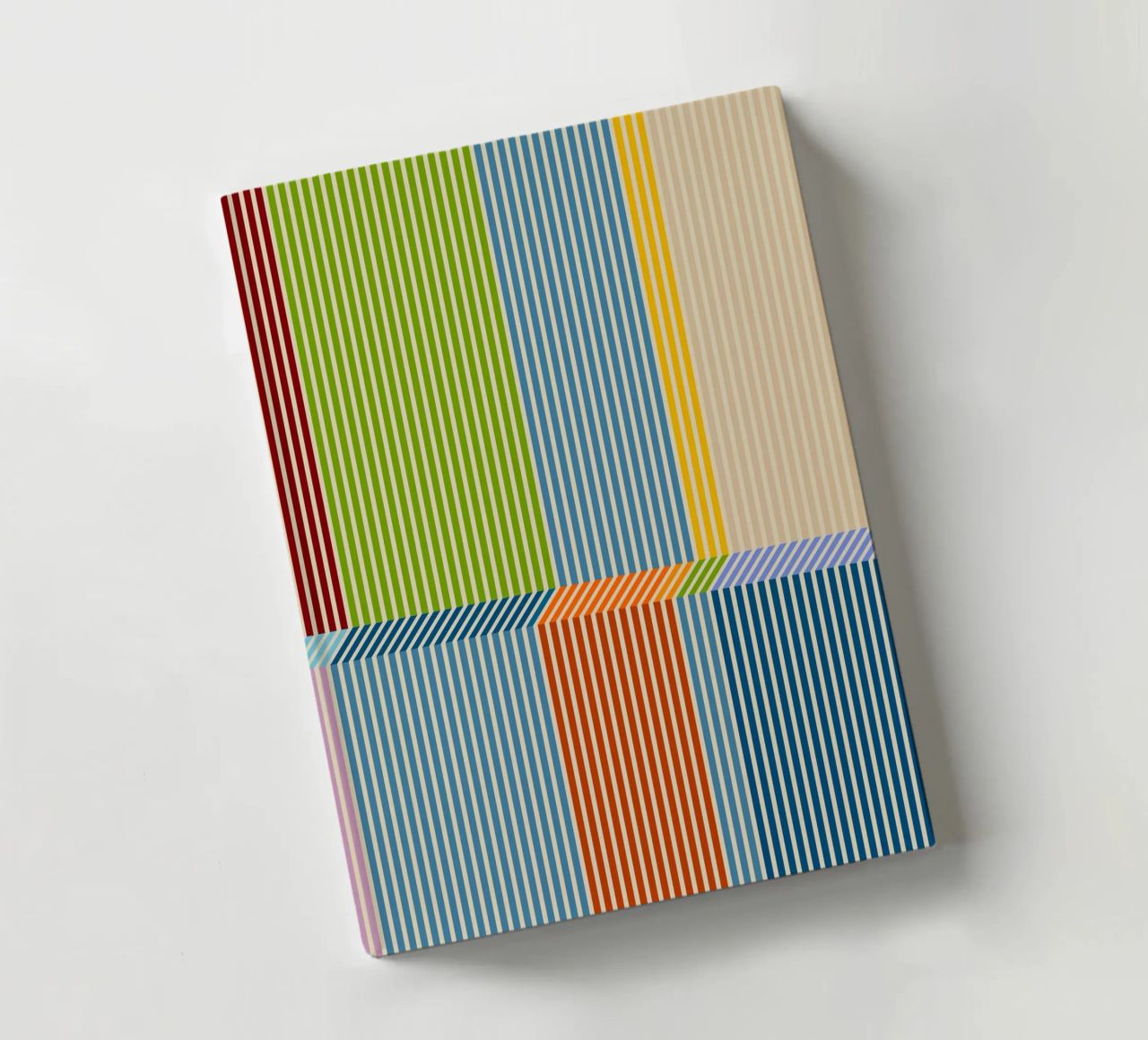 Bauhaus Colourful 3D Linear Stripe Pattern 2 notebook by Dominique Vari Abstract