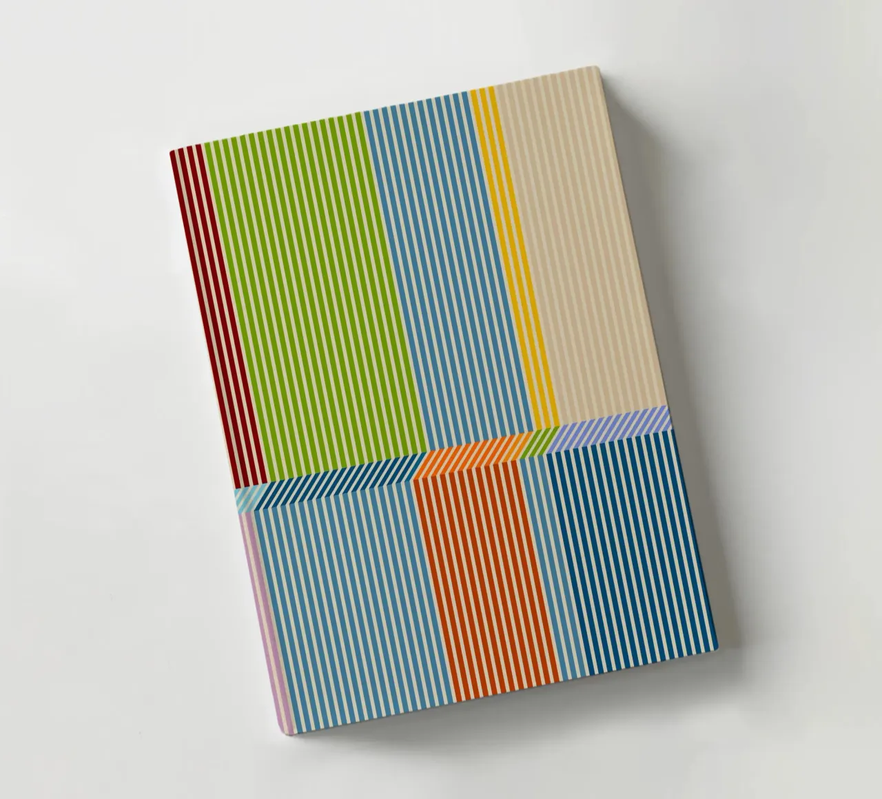 Bauhaus Colourful 3D Linear Stripe Pattern 2 notebook by Dominique Vari Abstract
