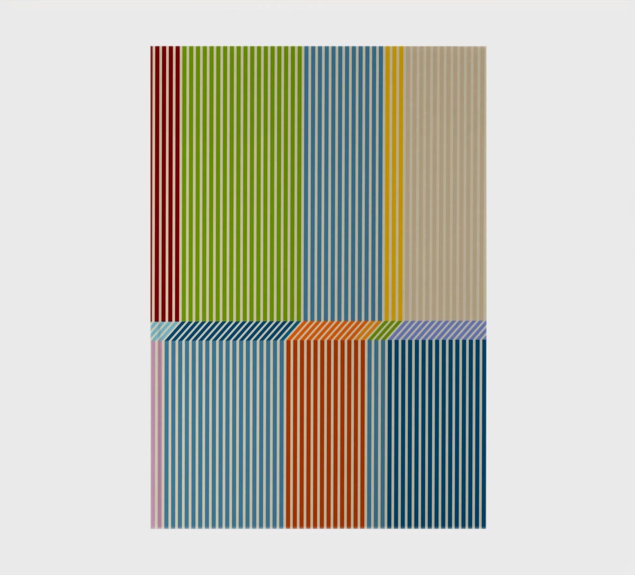 Bauhaus Colourful 3D Linear Stripe Pattern 2 notebook by Dominique Vari Abstract