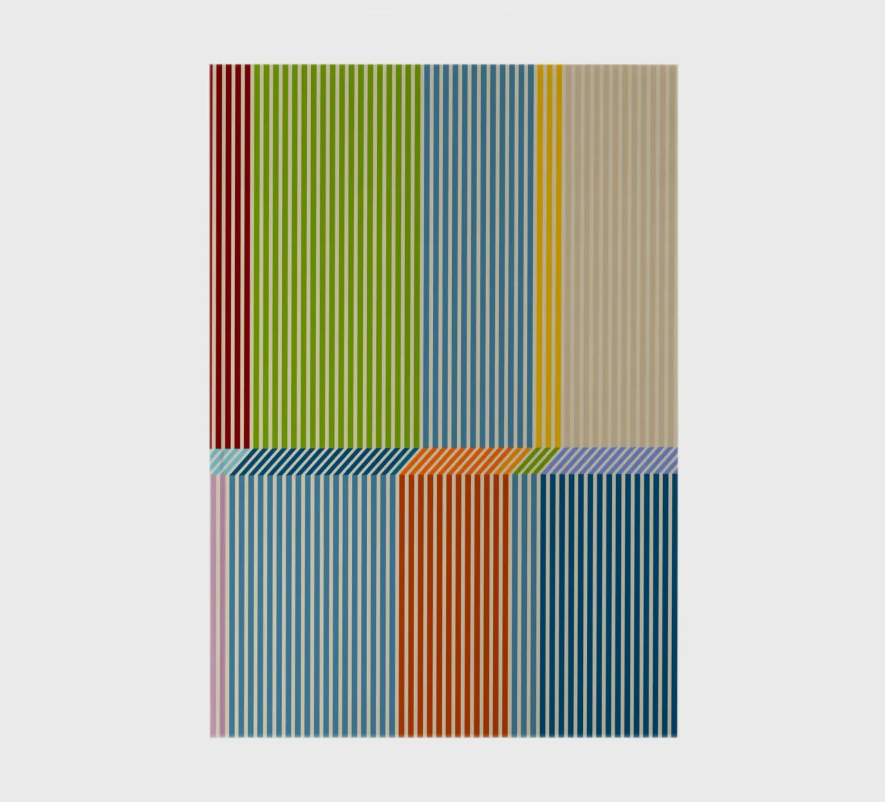 Bauhaus Motif de rayures linéaires 3D colorées 2 carnet de notes de Dominique Vari Abstract