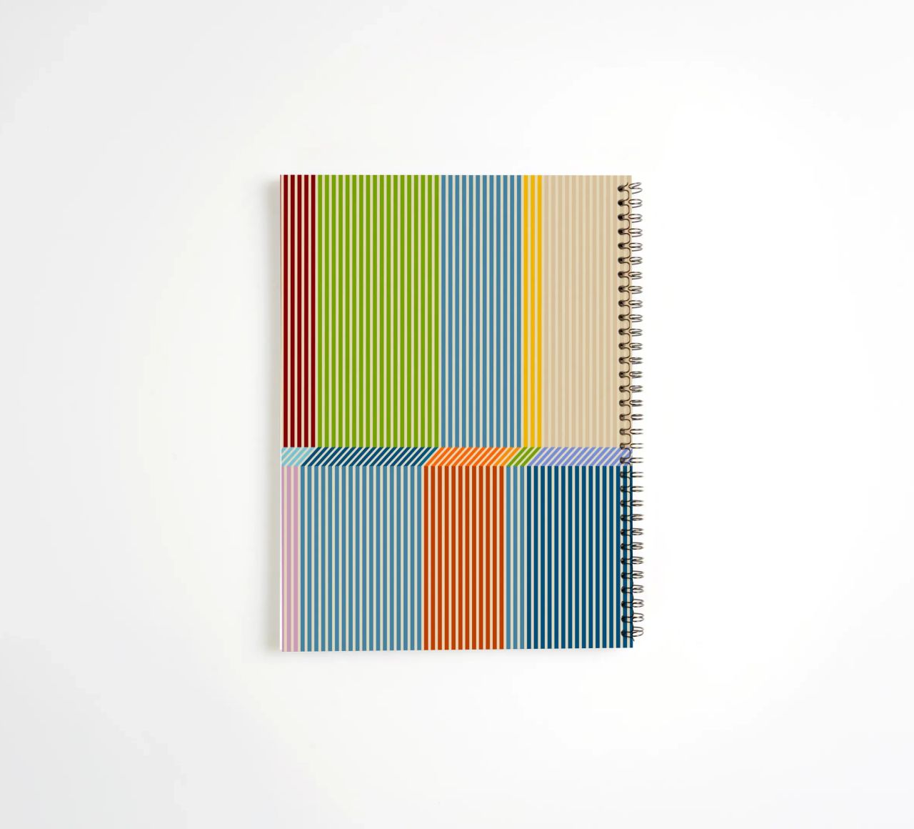Bauhaus Colourful 3D Linear Stripe Pattern 2 spiral notebook by Dominique Vari Abstract