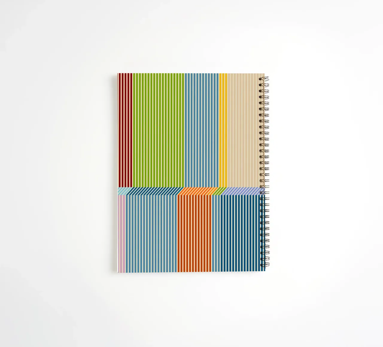 Bauhaus Buntes 3D-Linear-Streifen-Muster 2 Ringbuch von Dominique Vari Abstract