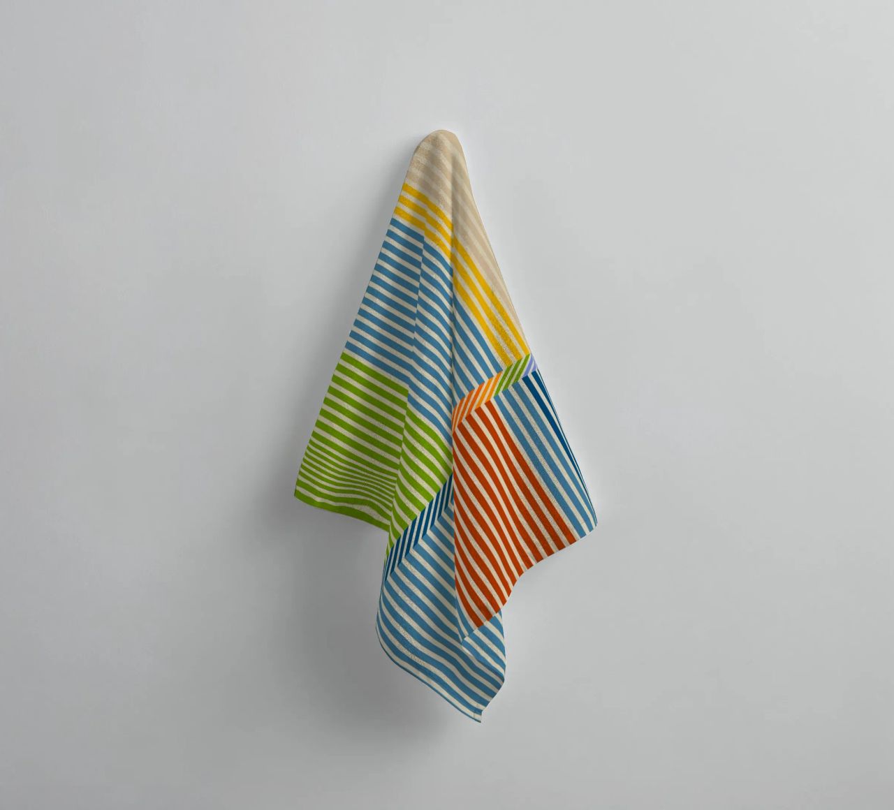Bauhaus Colourful 3D Linear Stripe Pattern 2 towel by Dominique Vari Abstract