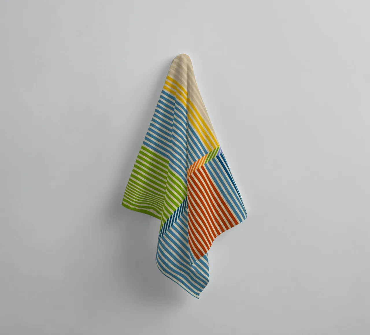 Bauhaus Motif de rayures linéaires 3D colorées 2 serviette de bain de Dominique Vari Abstract