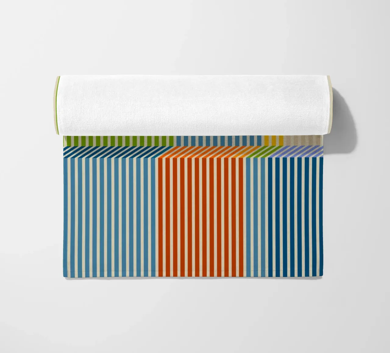 Bauhaus Colourful 3D Linear Stripe Pattern 2 beach towel by Dominique Vari Abstract
