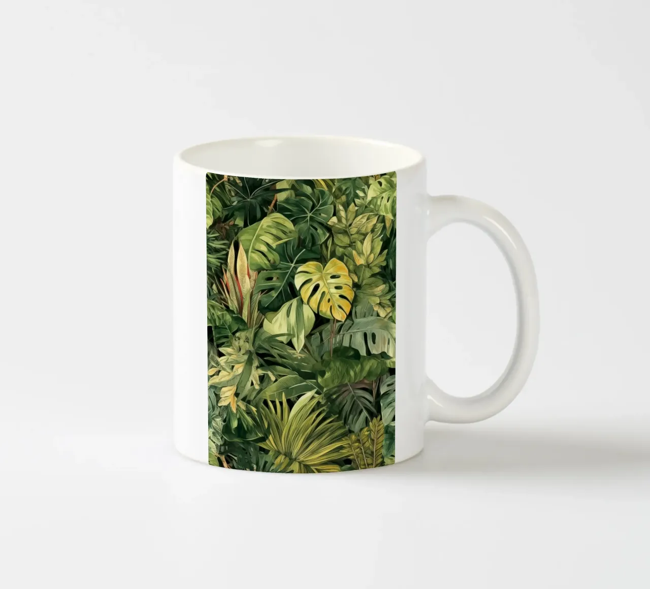Foglie verdi della giungla tazza in ceramica da Justyna Jaszke JBJart