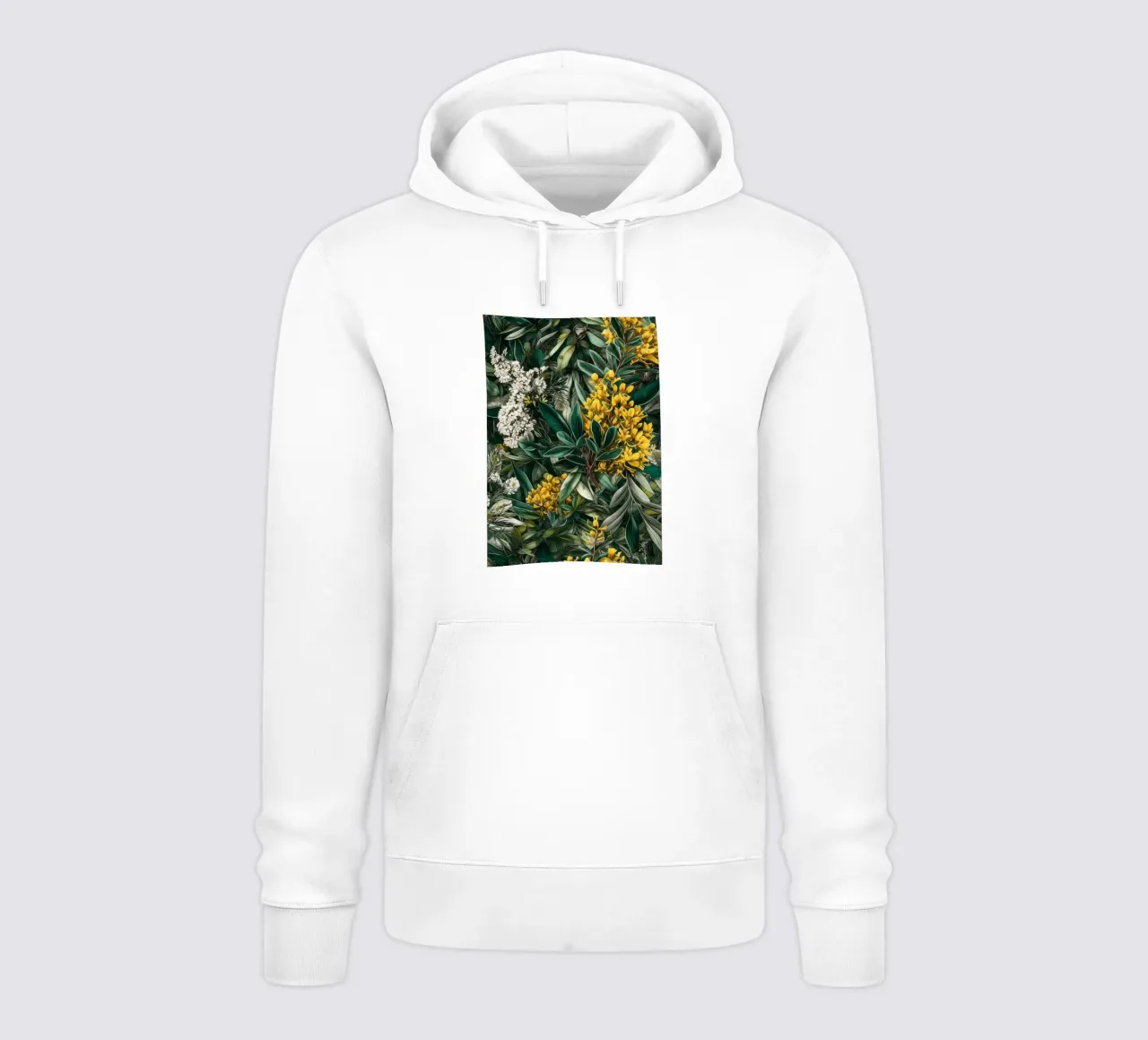 Fiori e foglie botaniche felpa con cappuccio da Justyna Jaszke JBJart