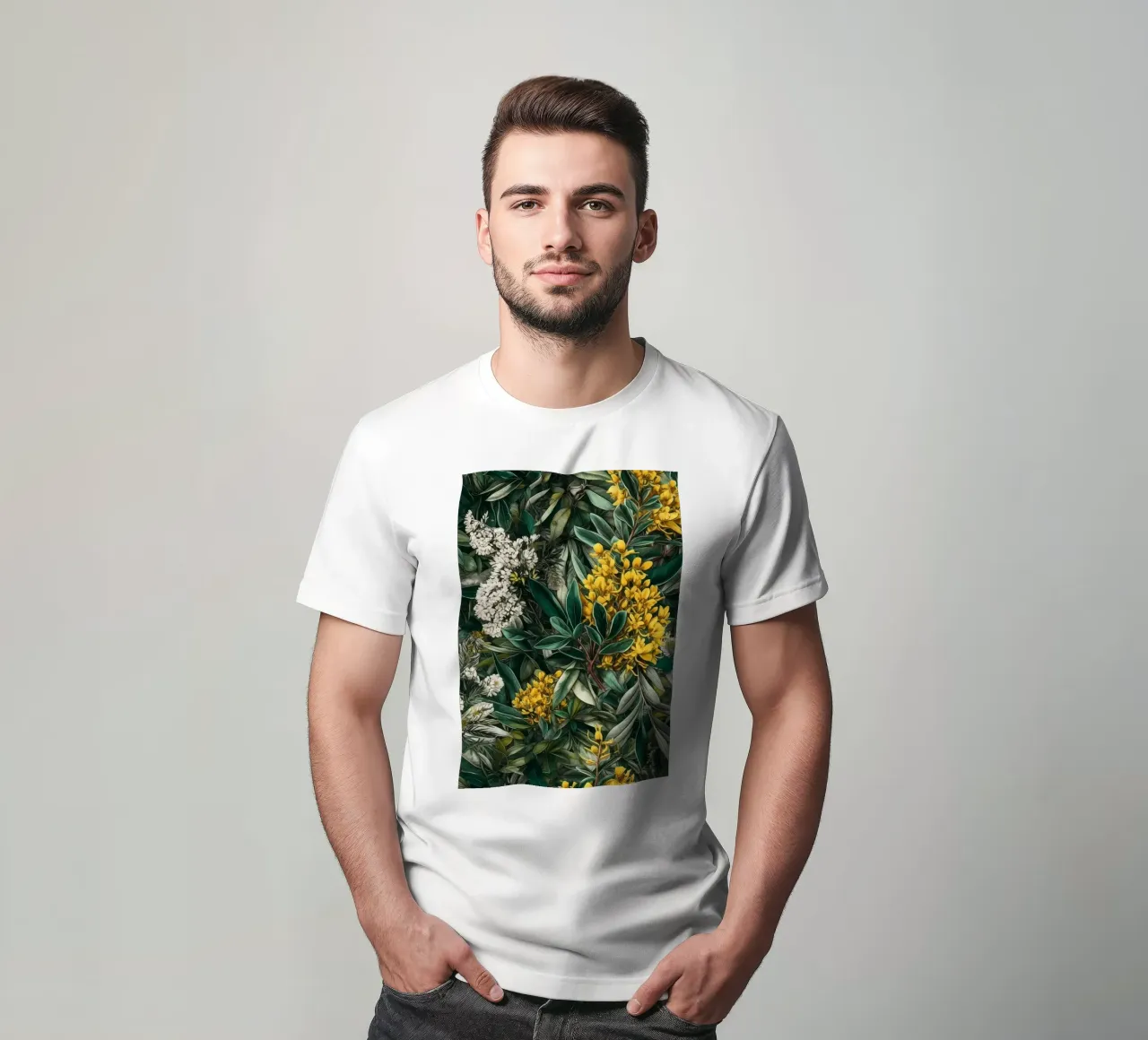 Fiori e foglie botaniche t-shirt da Justyna Jaszke JBJart