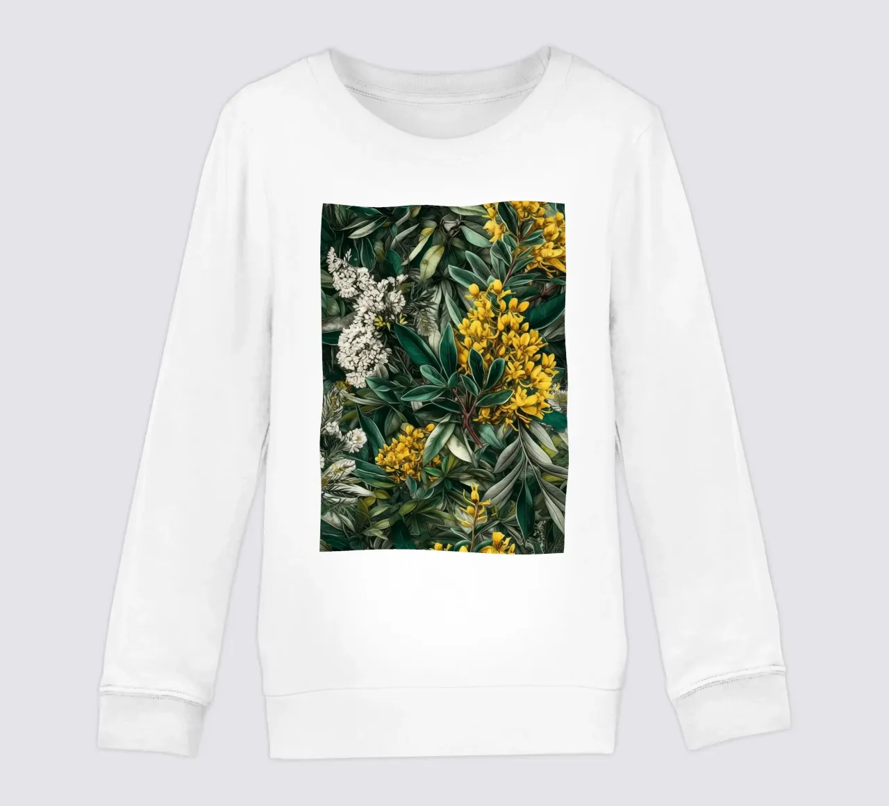 Fiori e foglie botaniche felpa bambino da Justyna Jaszke JBJart