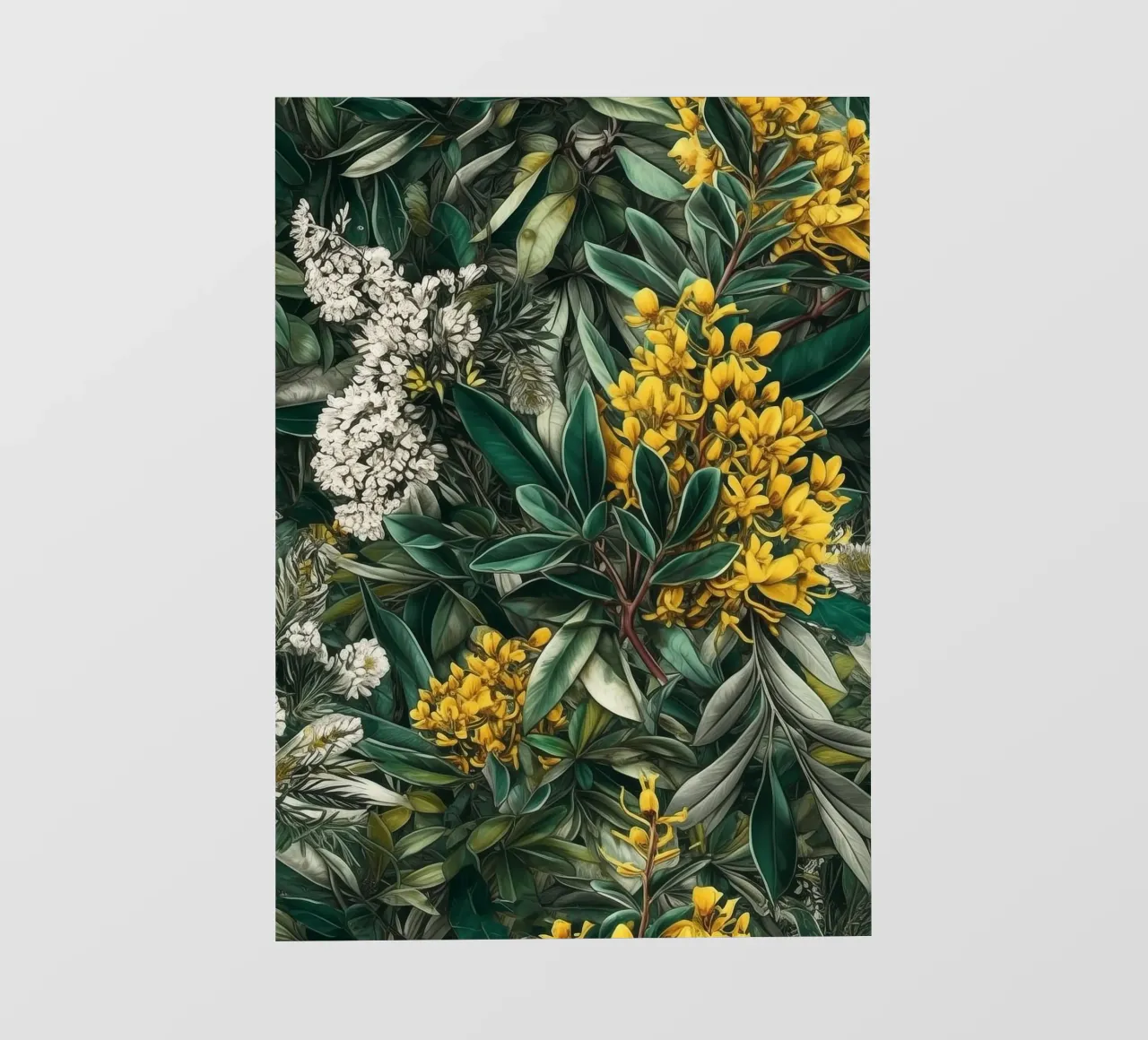 Fiori e foglie botaniche telo in pvc da Justyna Jaszke JBJart