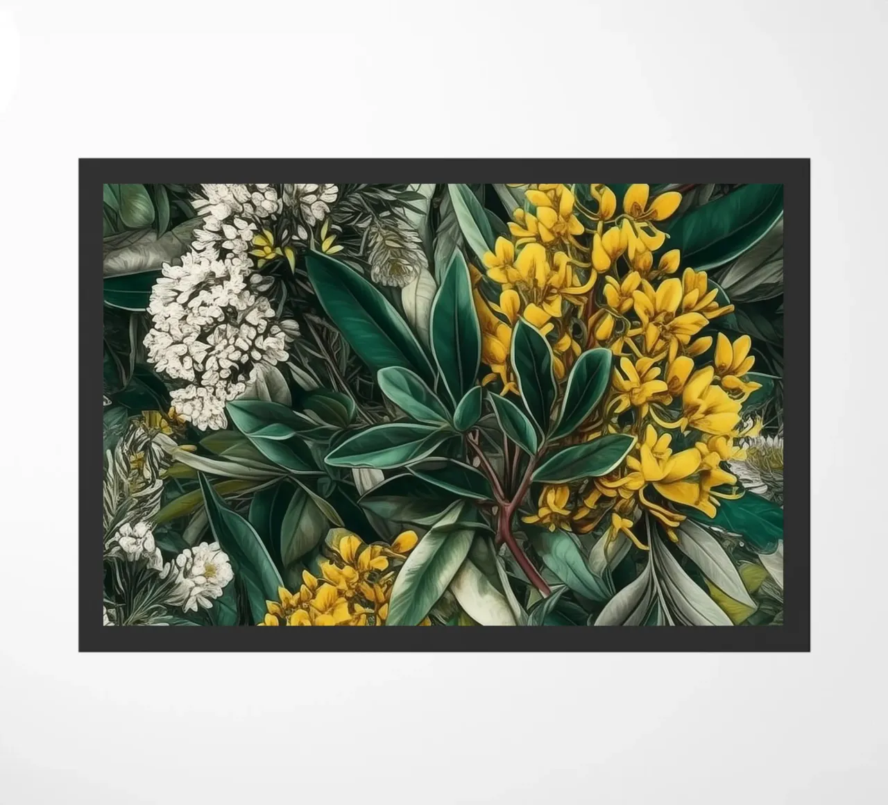 Fiori e foglie botaniche zerbino da Justyna Jaszke JBJart
