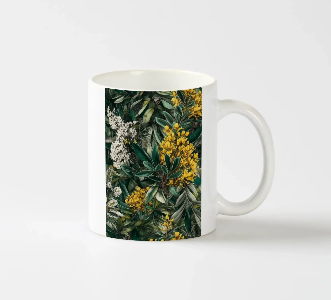 Fiori e foglie botaniche tazza in ceramica da Justyna Jaszke JBJart