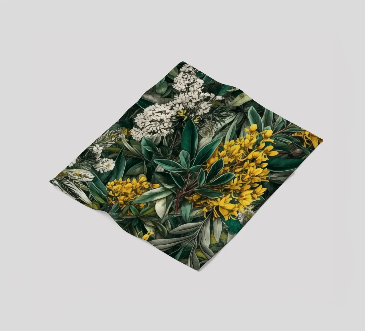 Fiori e foglie botaniche coperta in pile da Justyna Jaszke JBJart