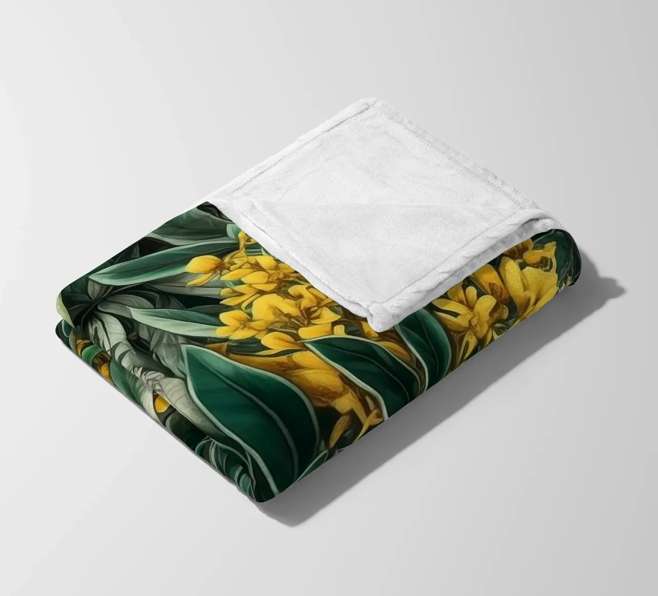 Fiori e foglie botaniche coperta in pile da Justyna Jaszke JBJart