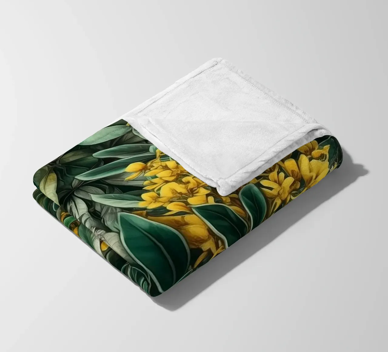 Fiori e foglie botaniche coperta in pile da Justyna Jaszke JBJart