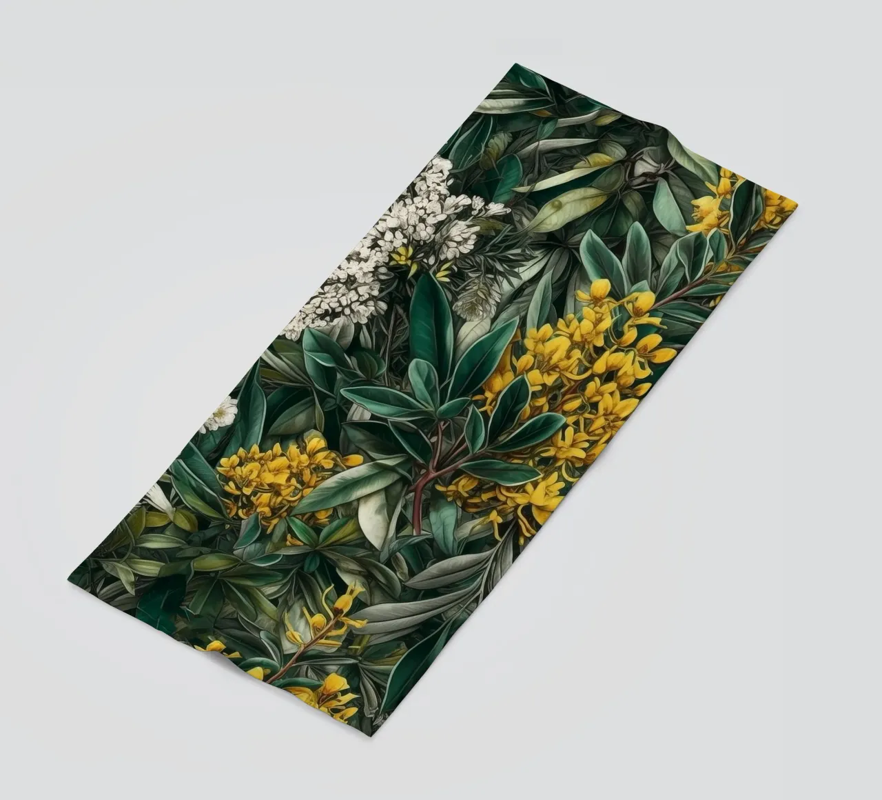 Fiori e foglie botaniche telo mare da Justyna Jaszke JBJart