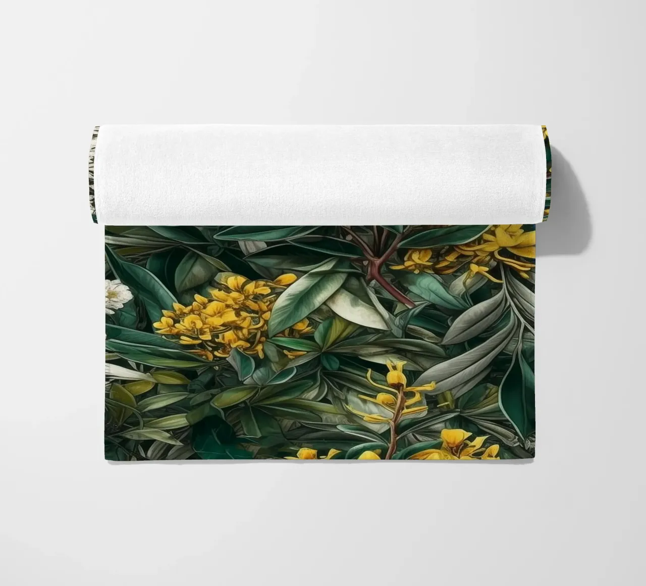 Fiori e foglie botaniche telo mare da Justyna Jaszke JBJart