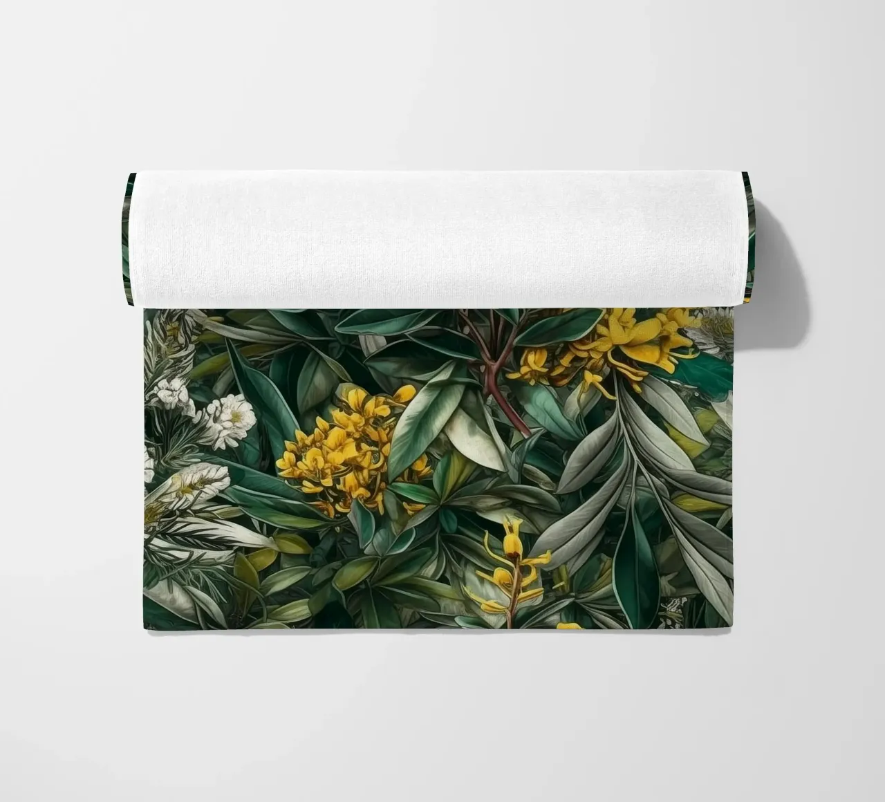 Fiori e foglie botaniche telo mare da Justyna Jaszke JBJart