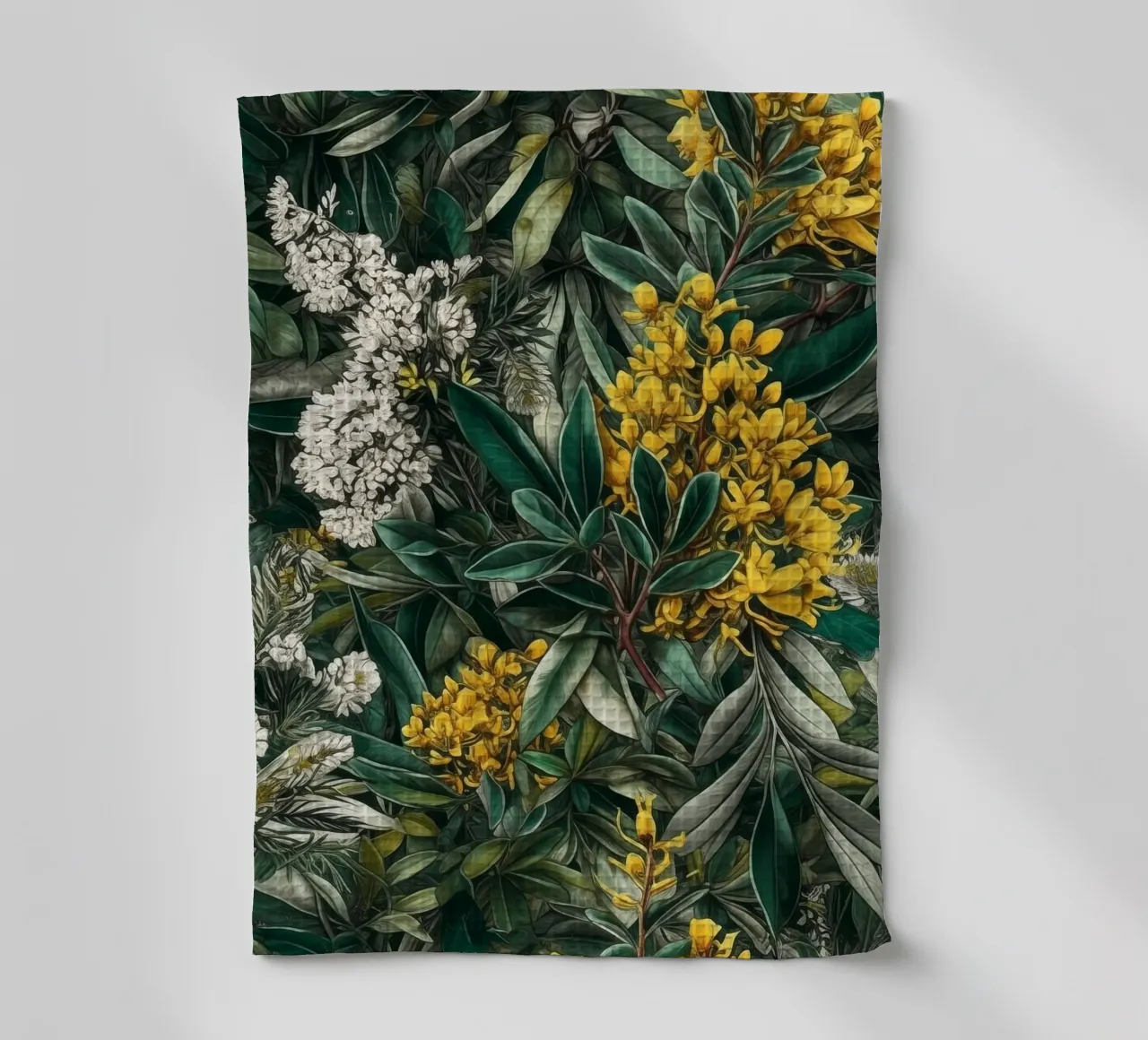 Fiori e foglie botaniche canovaccio da cucina da Justyna Jaszke JBJart