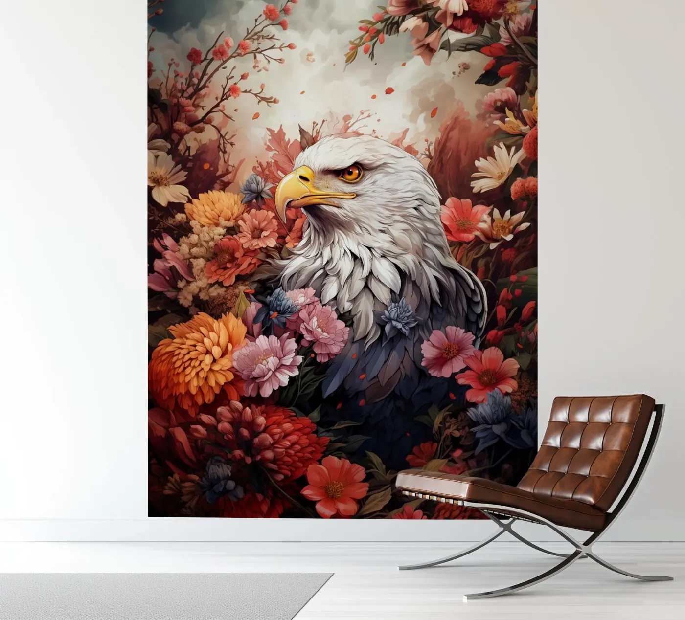 Eagle Flowers fotobehang van Mateo