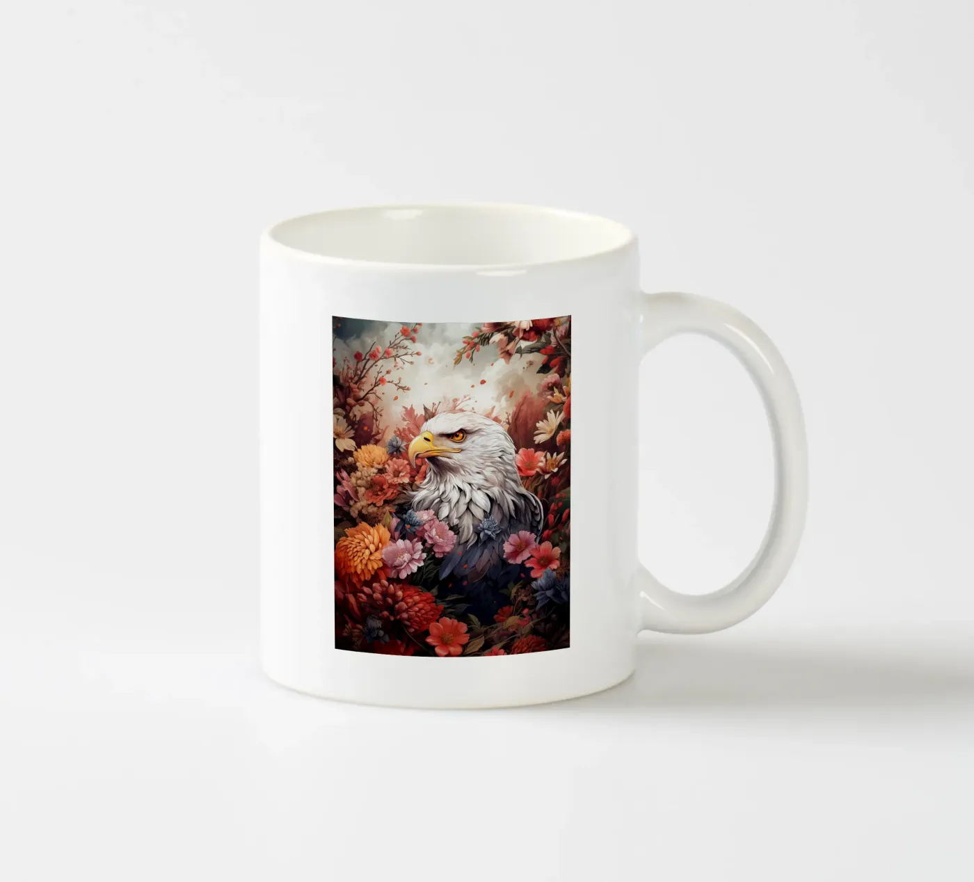 Eagle Flowers ceramic mug by Mateo
