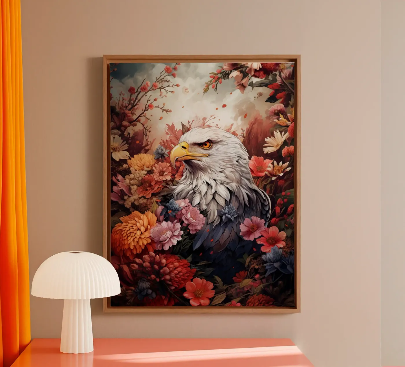 Eagle Flowers canvas by Mateo