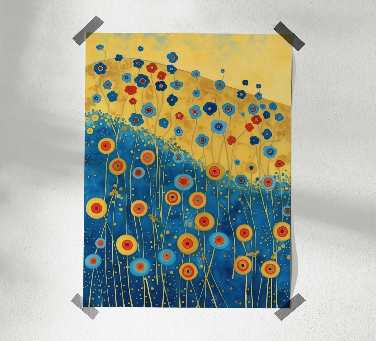 Fiori estivi sulla spiaggia dorata | Klimt incontra lo Scandi poster da Autofocus