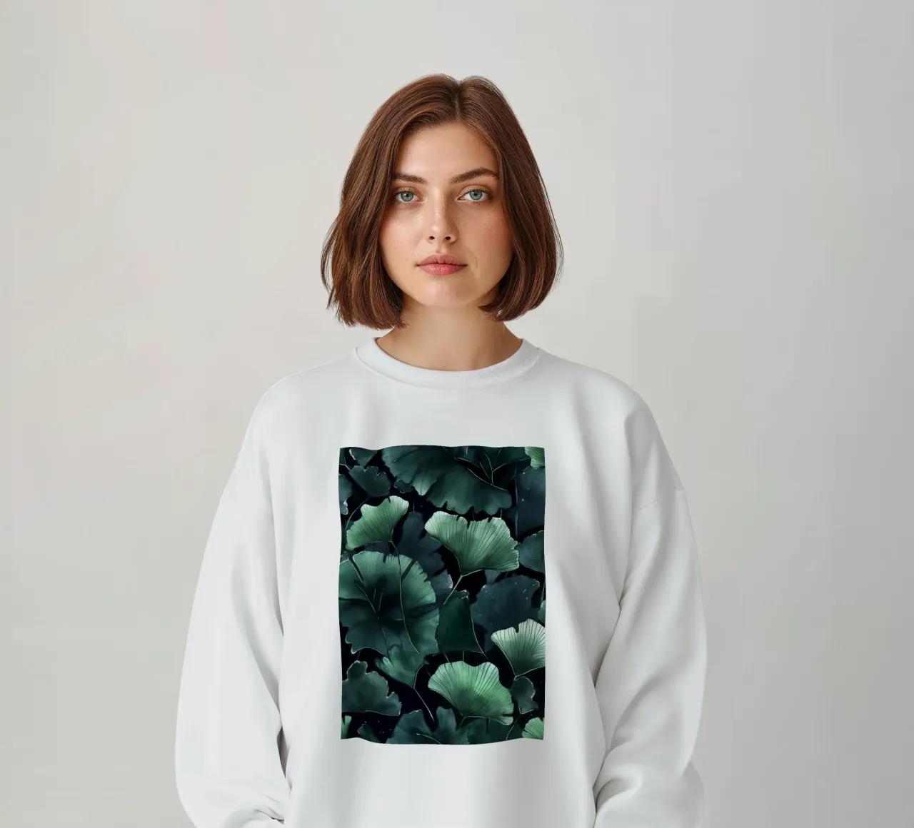 Ginkgo leaves sweatshirt by Justyna Jaszke JBJart