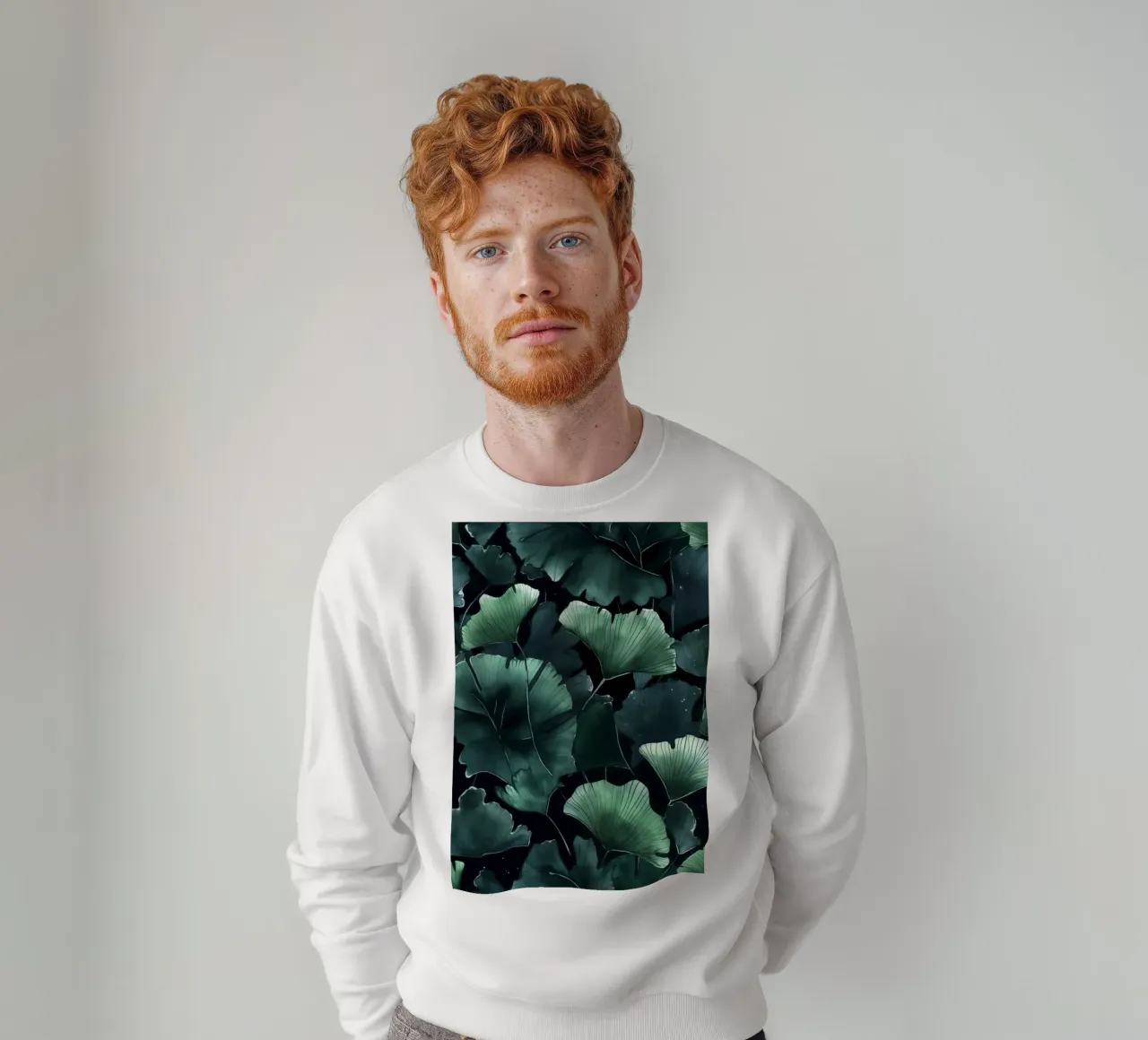 Ginkgo leaves sweatshirt by Justyna Jaszke JBJart