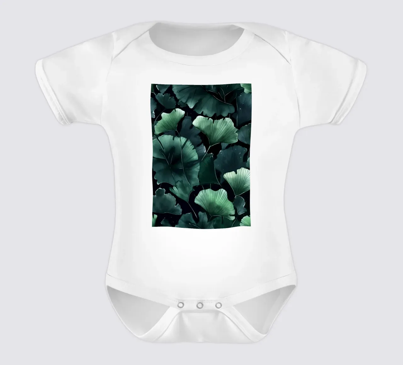 Foglie di ginkgo body neonato maniche corte da Justyna Jaszke JBJart