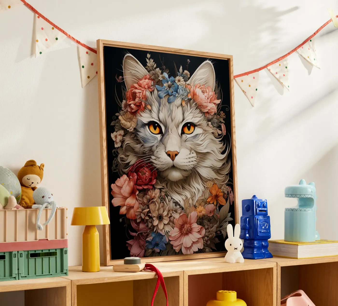 Cat Flowers plexiglas de Mateo