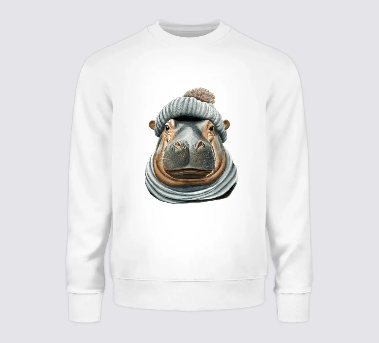 Ippopotamo con cappello a pompon felpa da Graphit und Farbe