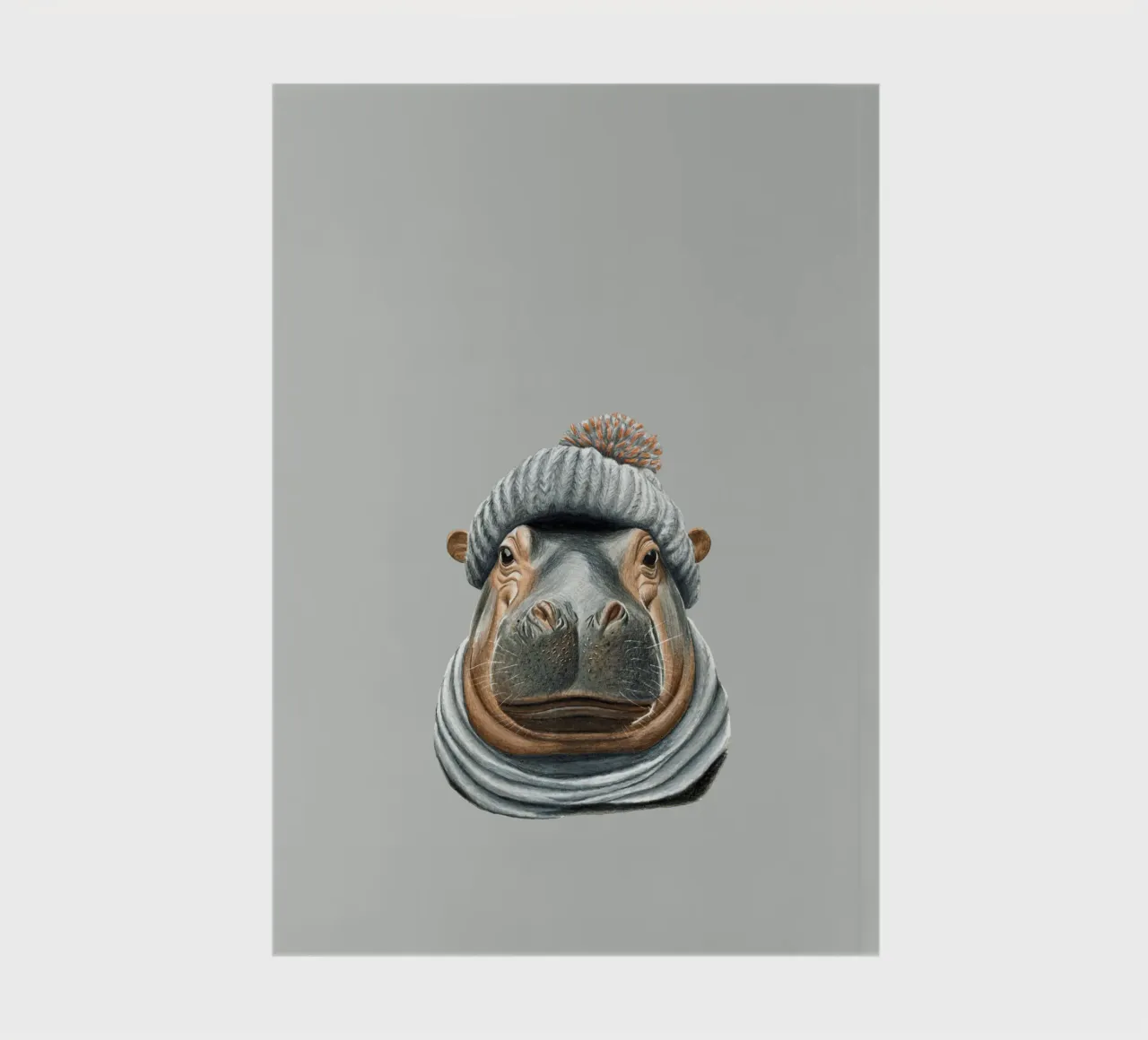 Hippo with bobble hat notebook by Graphit und Farbe