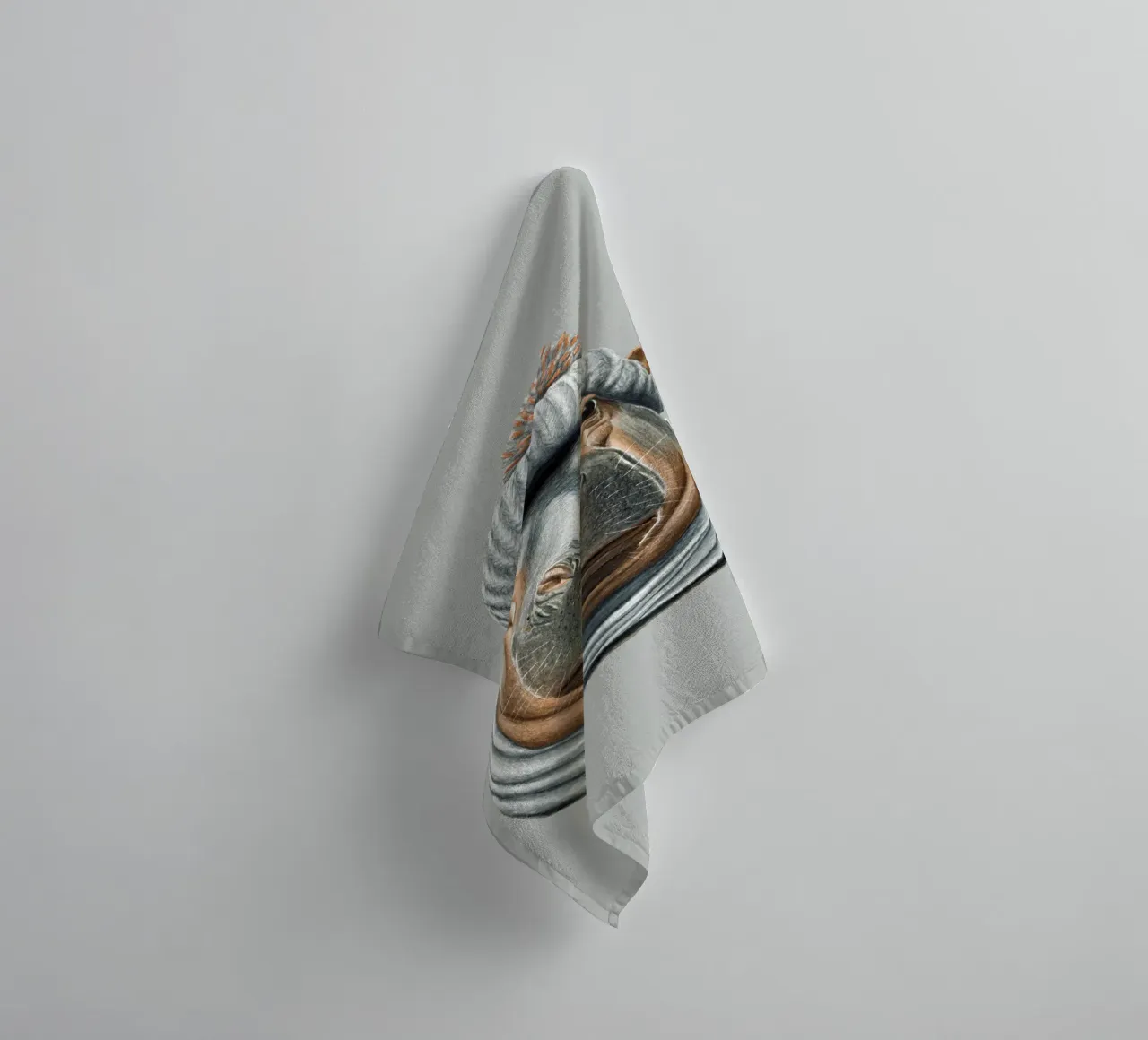 Hippo with bobble hat towel by Graphit und Farbe