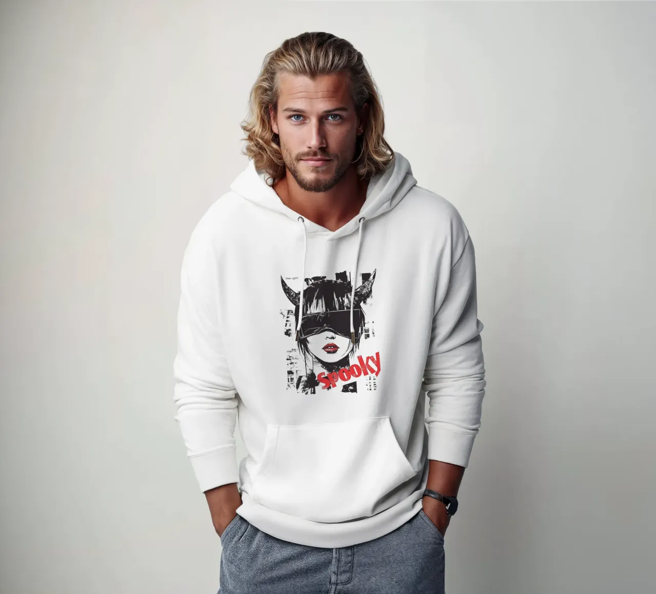 Design per camicia da festa con Augenbinde felpa con cappuccio da Autofocus