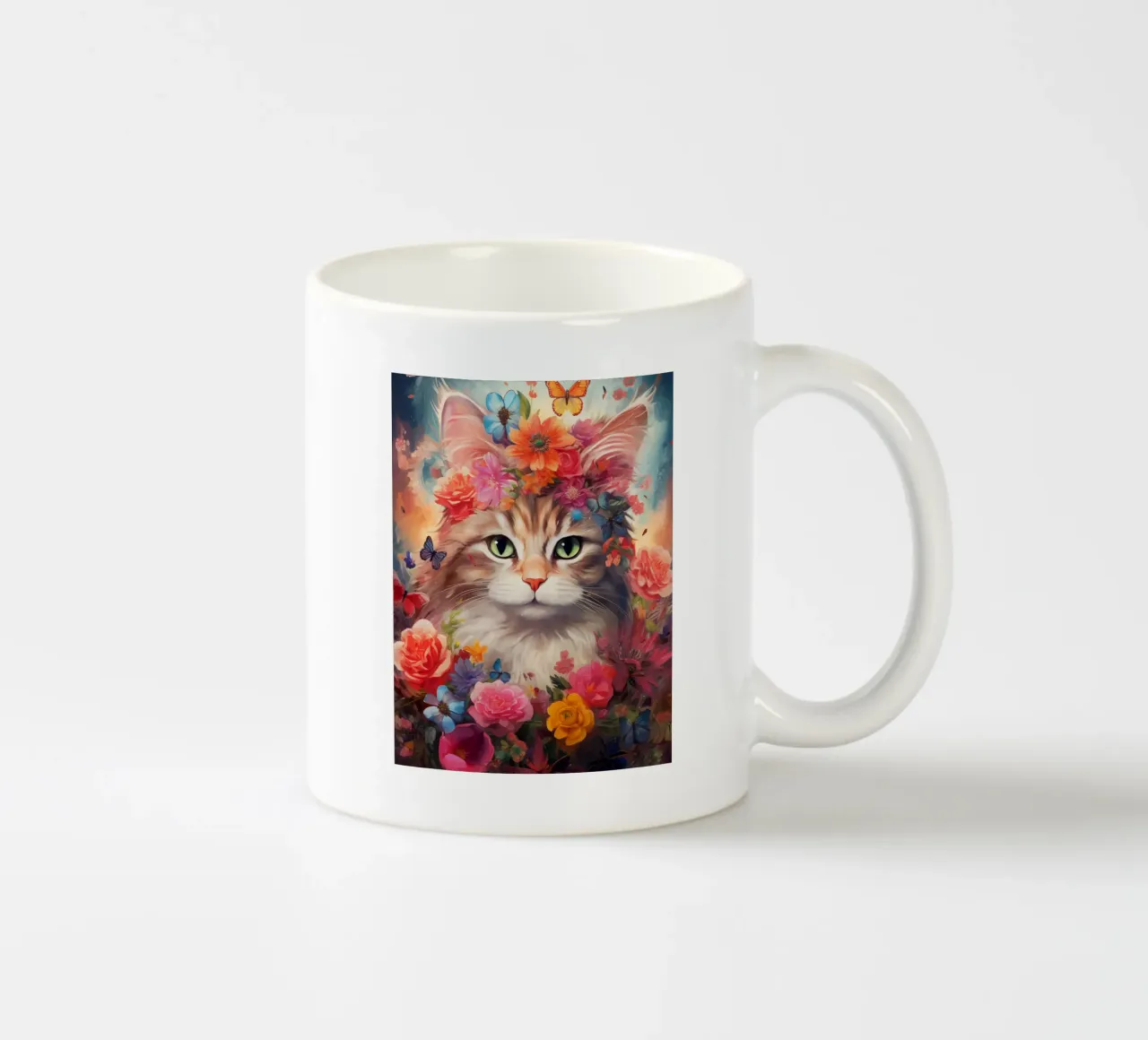 Cat Flowers 2 tazza in ceramica da Mateo