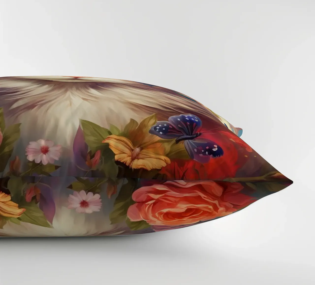 Cat Flowers 3 decorative cushion by Mateo
